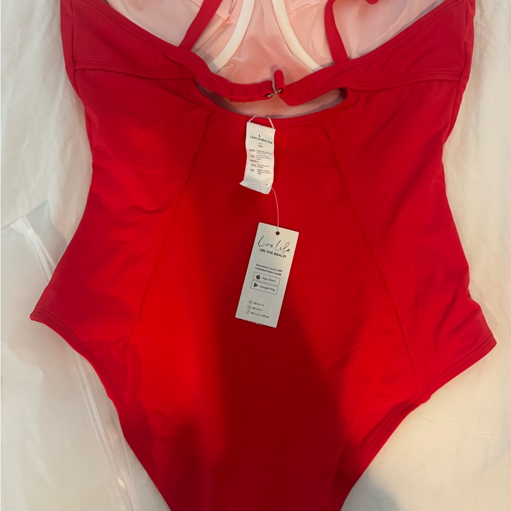CUPSHE Red One-Piece Swimsuit NWT - Picture 3 of 9